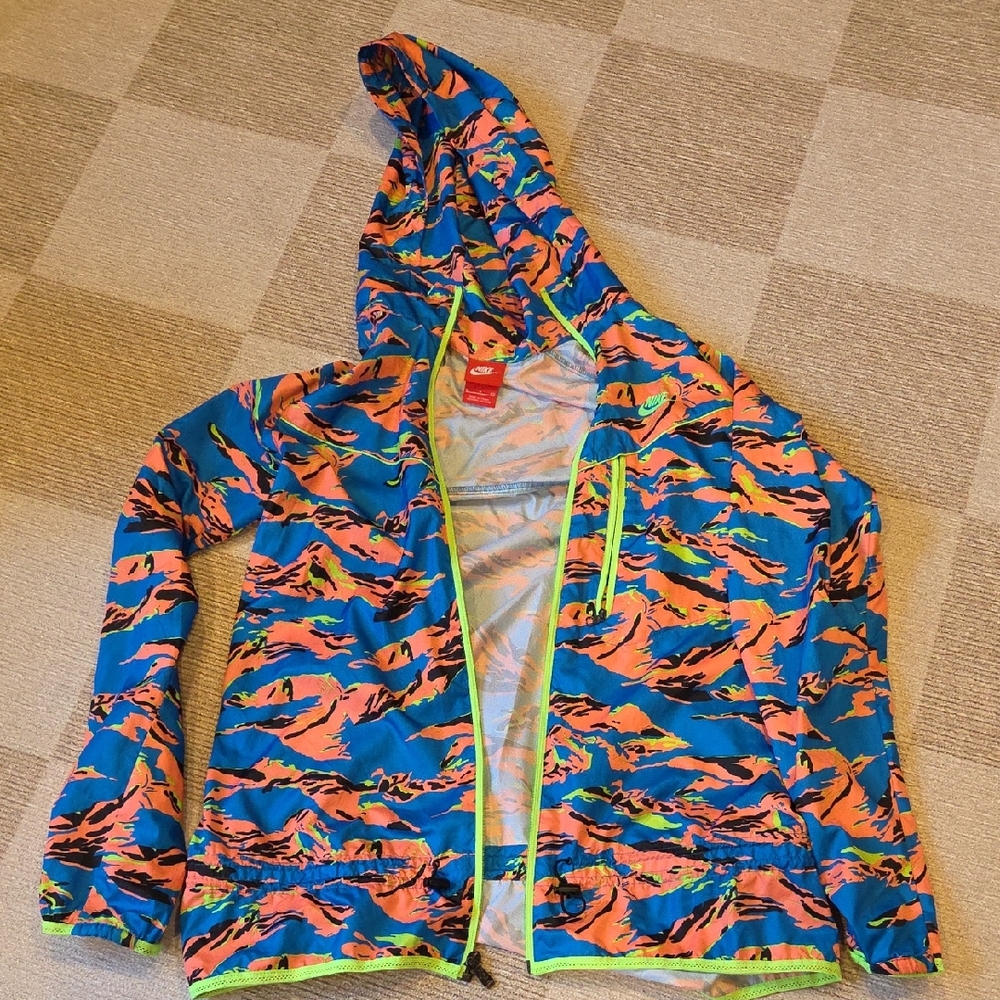 Nike Multicolor Hooded Jacket with Neon Highlights